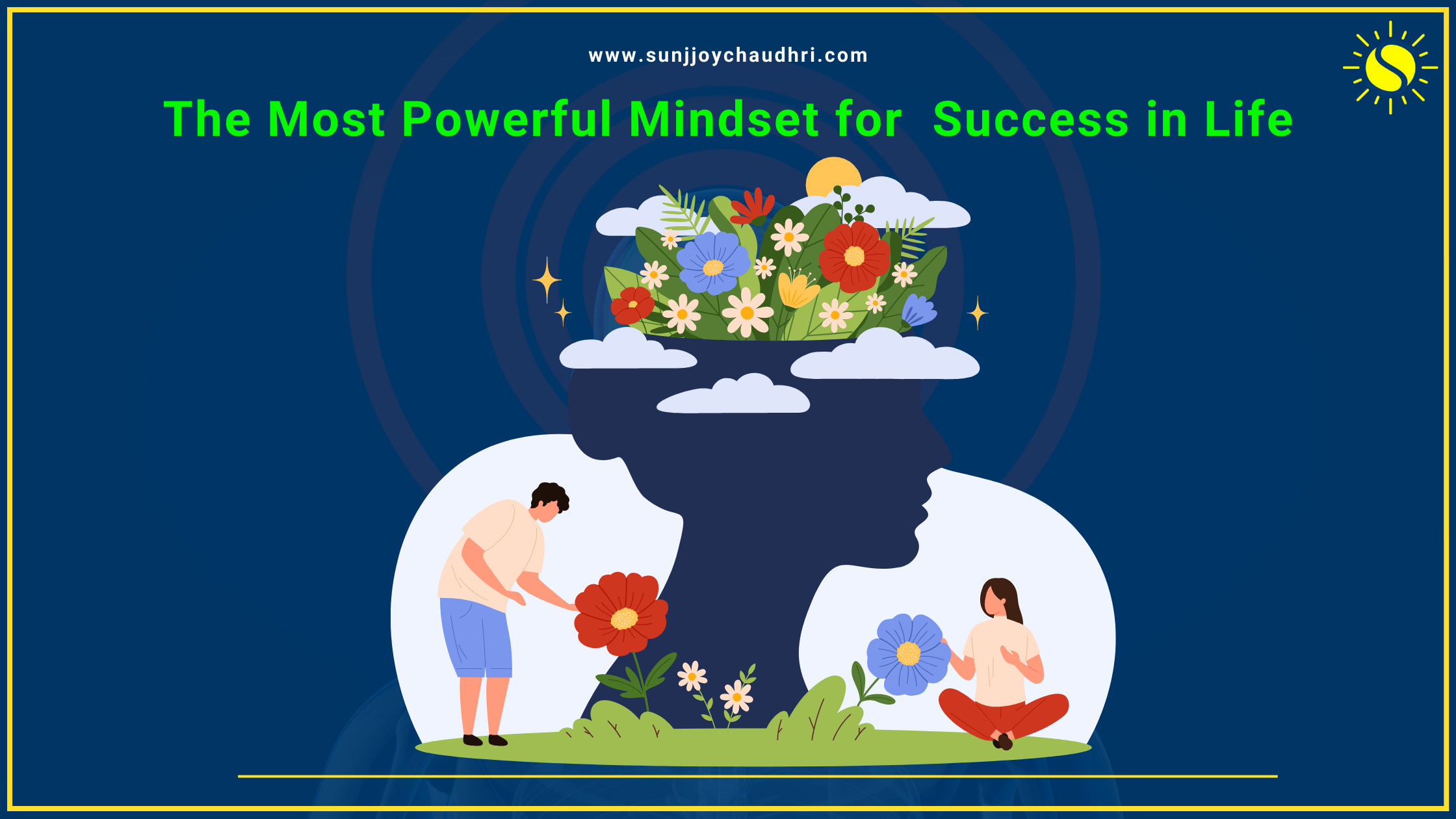 The most powerful mindset for success in life illustrated with growth, positive thinking, and mental clarity concept